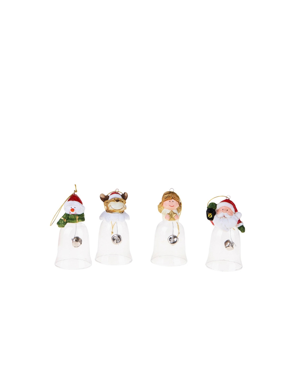 SMALL BELL 4 ASS.THEMES GLASS/RESIN 12 PC DISPLAY | Brandani