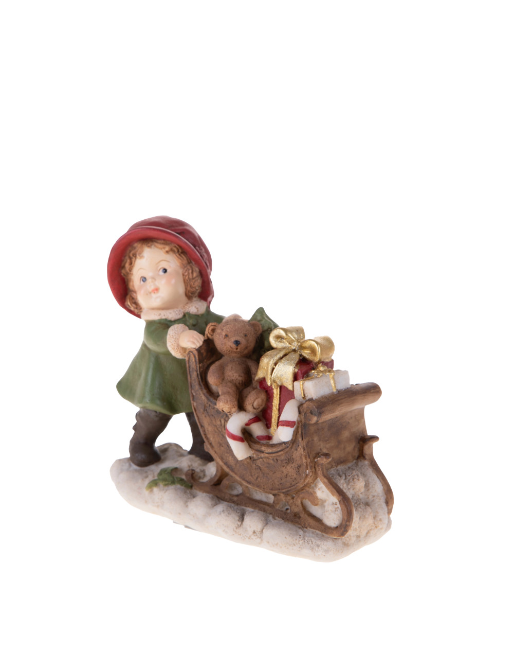 GIRL W/SLEIGH AND GIFTS RESIN | Brandani