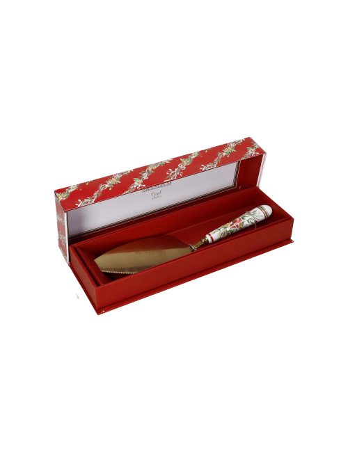 CAROL CAKE SERVER GOLD SS W/CERAMIC HANDLE | Brandani