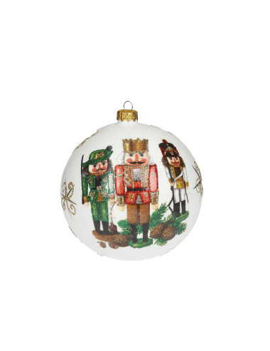 HAND PAINTED BLOWN GLASS NUTCRACKER BALL 15 CM | Brandani