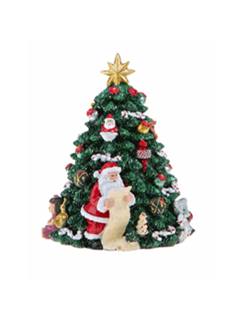 RESIN FATHER XMAS MUSIC BOX PARCHMENT MUSIC & MOTION | Brandani