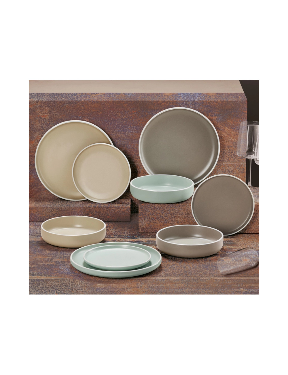 PIATTO FONDO FUSION TORTORA STONEWARE | Brandani