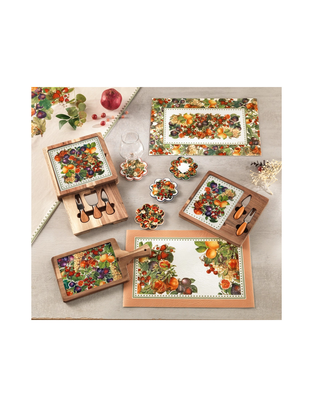 DECORATION LE PRIMIZIE SET 4 PZ CERAMICA/SUGHERO | Brandani