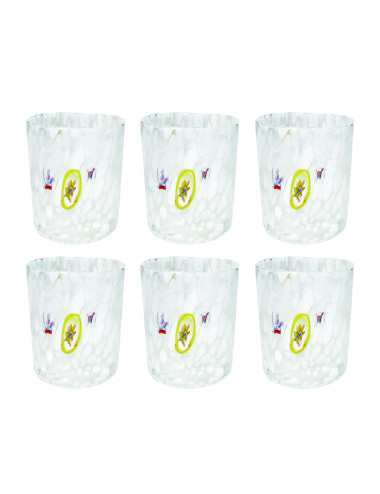 BICCHIERE PAVONE BIANCO SET 6 PZ VETRO  | Brandani