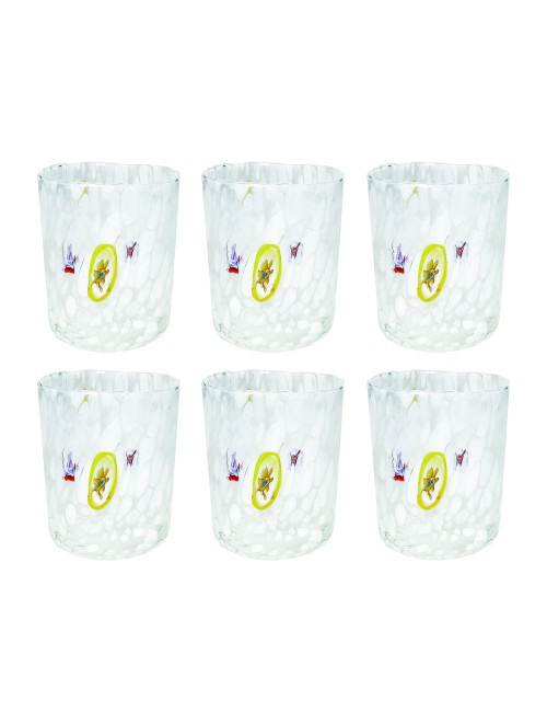 BICCHIERE PAVONE BIANCO SET 6 PZ VETRO  | Brandani