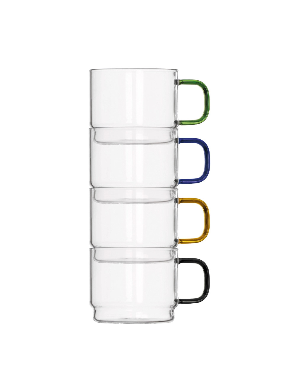 TAZZA BRIDGE IMPILABILE COLORI ASSORTITI SET 4 PZ VETRO | Brandani