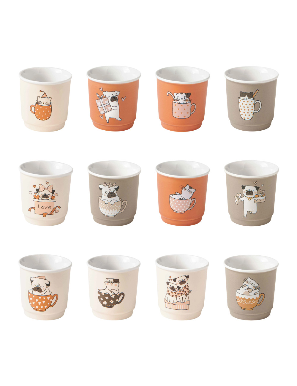 BICCHIERINO CANI E GATTI NEW BONE CHINA | Brandani