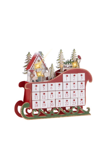 WOODEN ADVENT VILLAGE W/LED | Brandani