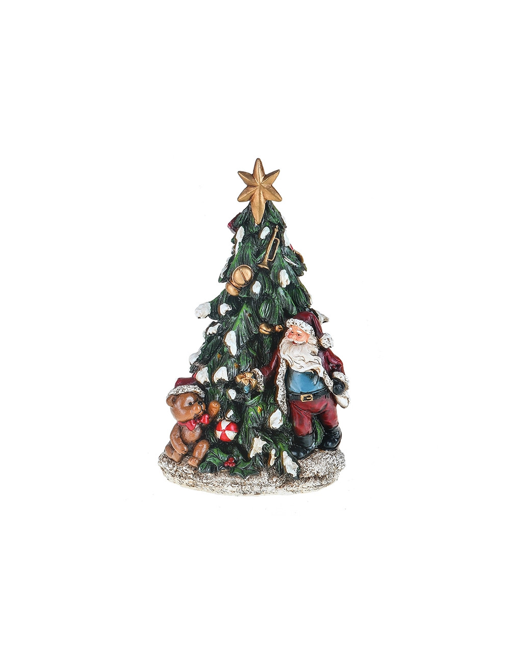 RESIN FATHER XMAS W/TREE | Brandani