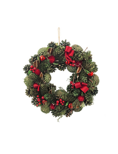 WREATH W/PINE CONES & BOWS | Brandani