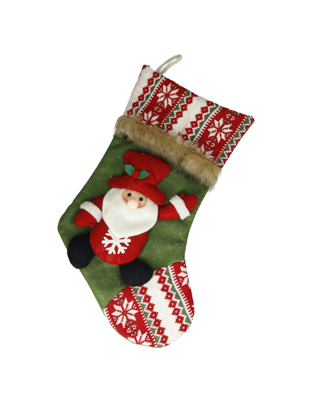 FATHER XMAS EPHIPHANY STOCKING IN GREEN POLYESTER/NON-WOVEN | Brandani