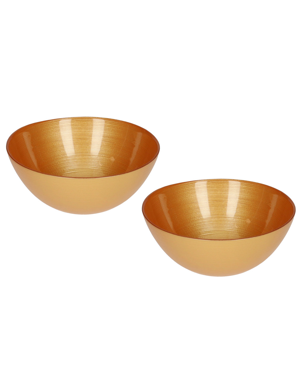 GLASS ARES OCHRE LITTLE BOWLS SET 2 PIECES CM D 15 | Brandani