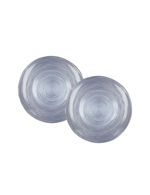 GLASS ARES AIR-FORCE BLUE LITTLE PLATES SET 2 PIECES CM D 2 | Brandani