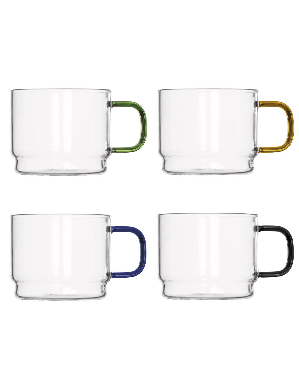 TAZZA BRIDGE IMPILABILE COLORI ASSORTITI SET 4 PZ VETRO | Brandani