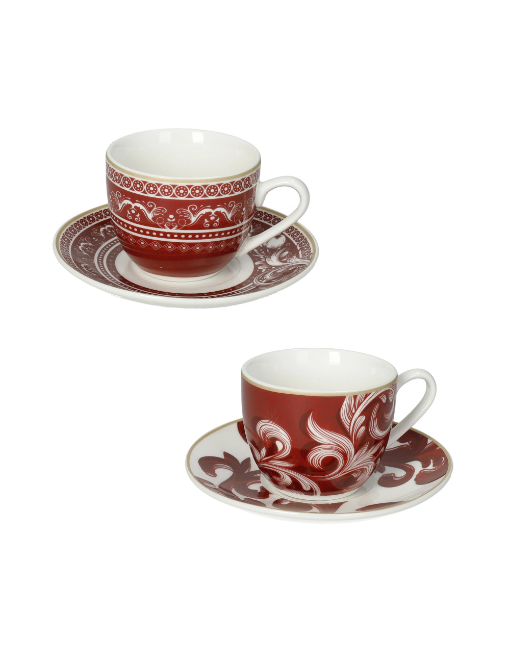 TAZZINA CAFFE' ROYAL RED SET 2 PZ NEW BONE CHINA | Brandani