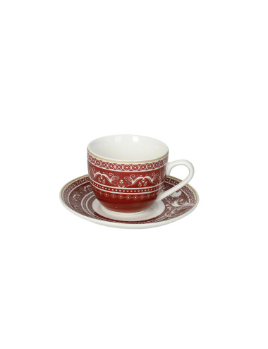 TAZZINA CAFFE' ROYAL RED SET 2 PZ NEW BONE CHINA | Brandani