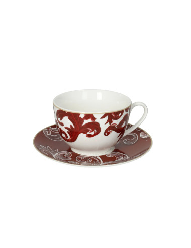 TAZZA THE' ROYAL RED SET 2 PZ NEW BONE CHINA | Brandani