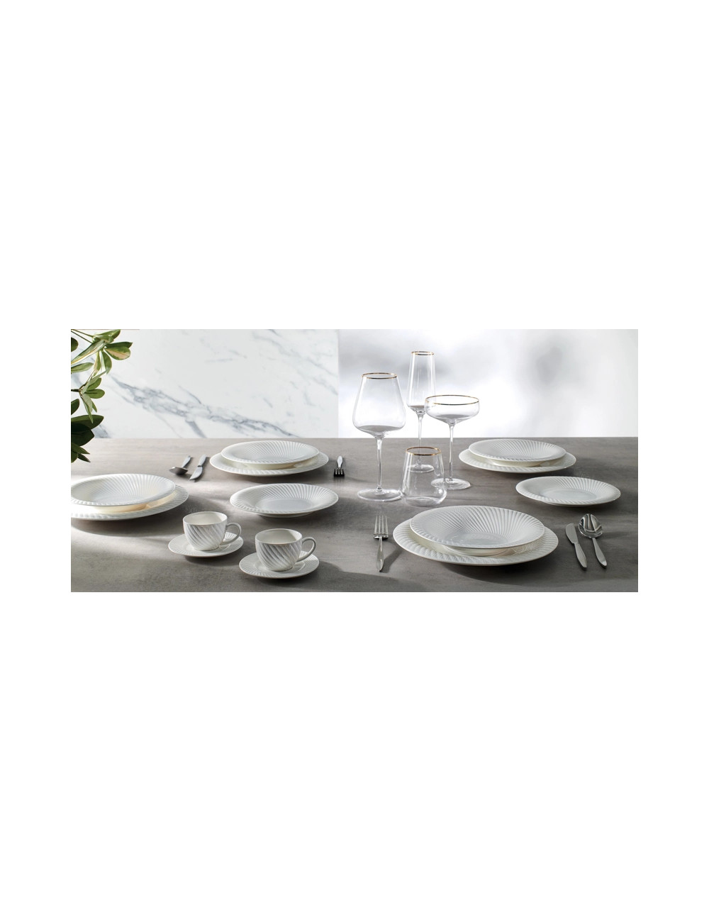 TAVOLA 18 PZ OPTICAL NEW BONE CHINA | Brandani