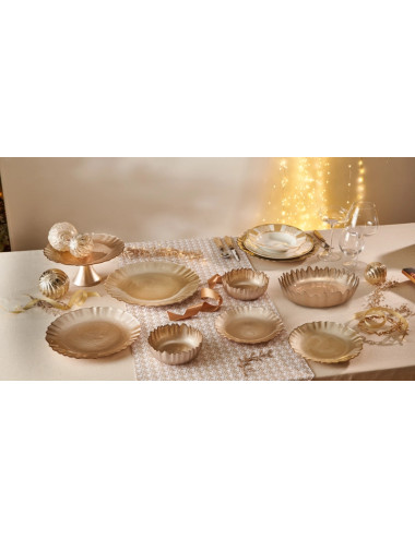 PIATTINO LUREX CHAMPAGNE SET 2 PZ VETRO | Brandani