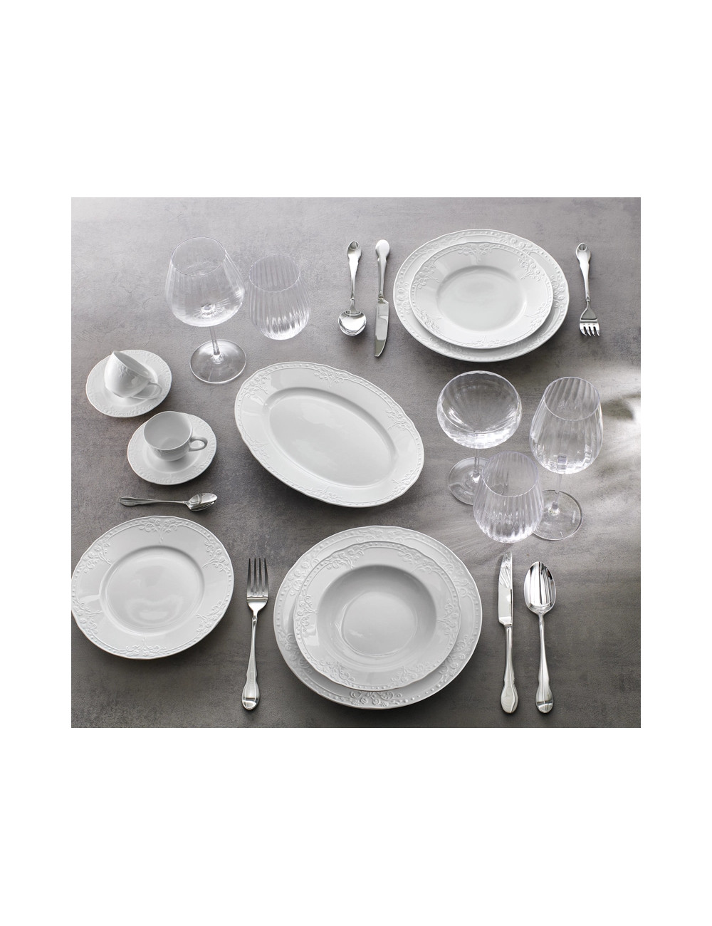 TAVOLA 18 PZ RICORDI NEW BONE CHINA | Brandani