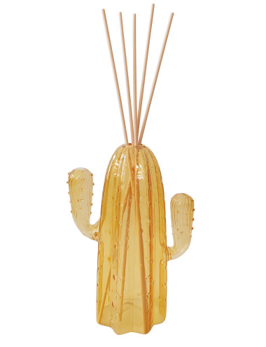 CACTUS YELLOW GLASS FRAGRANCE DIFFUSER W/FIBER WOOD STICKS | Brandani