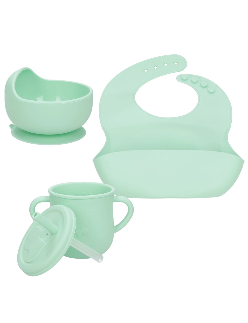 SET PAPPA GNAM AZZURRO 4 PZ SILICONE | Brandani