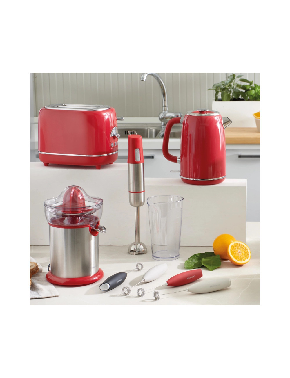 MIXER A IMMERSIONE 1950 ROSSO ABS/INOX C/MISURINO AS | Brandani