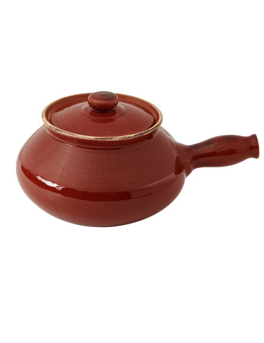 POTATOES/CHESTNUT FIRE CLAY RED POT WITH LID | Brandani