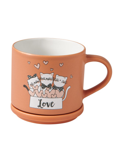 NEW BONE CHINA 2 PCS CATS MUG SET | Brandani