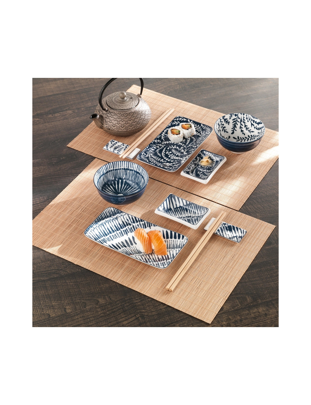 SUSHI SET 12 PZ PORCELLANA/BAMBU' | Brandani