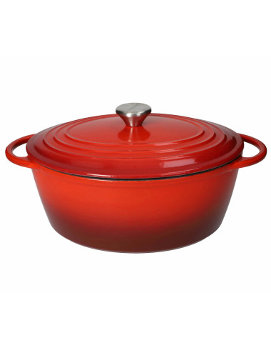 CASSERUOLA COCOTTE OVALE ROSSA  GHISA SMALTATA LT 5 | Brandani