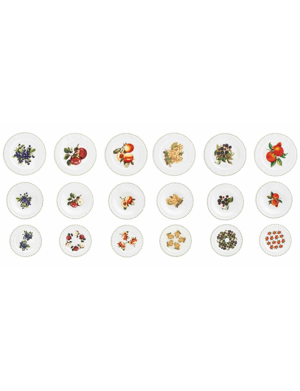 TAVOLA 18 PZ LE PRIMIZIE FRESH FRUITS NEW BONE CHINA | Brandani