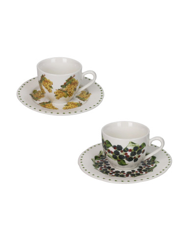 LE PRIMIZIE FRESH FRUITS COFFEE CUPS 2 PCS PORCELAIN SET | Brandani