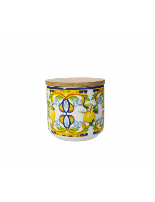 BARATTOLO CITRUS IN NEW BONE CHINA CON TAPPO ERMETICO BAMBU | Brandani