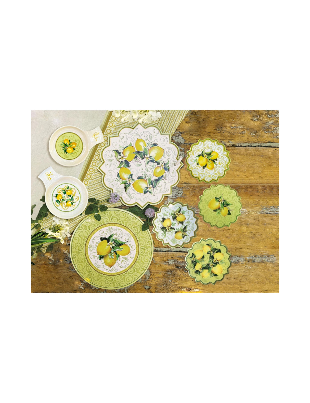 DECORATION LIMONI SET 4 PZ CERAMICA/SUGHERO | Brandani