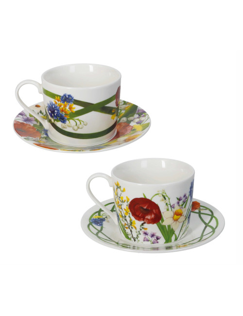 TAZZA THE FIORI DI CAMPO SET 2 PEZZI NEW BONE CHINA | Brandani