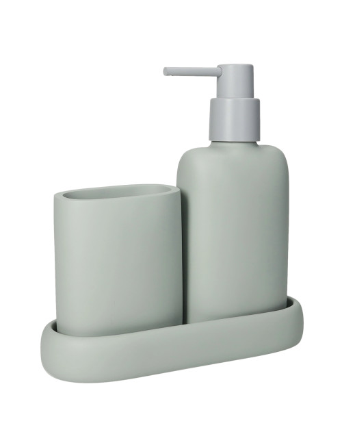 ACCESSORI BAGNO LINEAR VERDE SALVIA SET 3 PZ POLIRESINA | Brandani