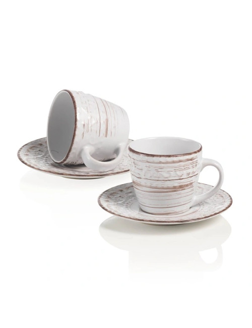 TAZZA CAPPUCCINA SERENDIPITY BIANCO SET 2 PZ STONEWARE | Brandani