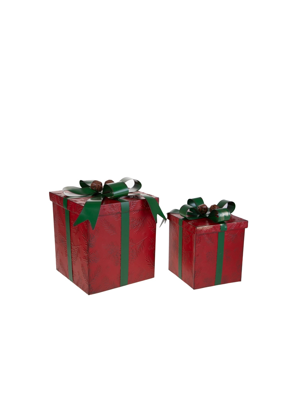 METAL GIFT BOXES W/BOW 2 PC SET | Brandani