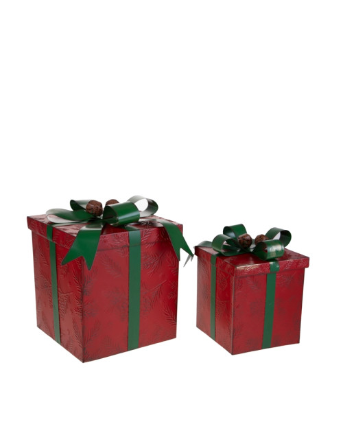 METAL GIFT BOXES W/BOW 2 PC SET | Brandani