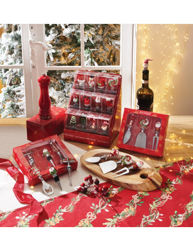 XMAS WINE SET 3 PCS GLASS/STAINLESS/ZINC ALLOY | Brandani