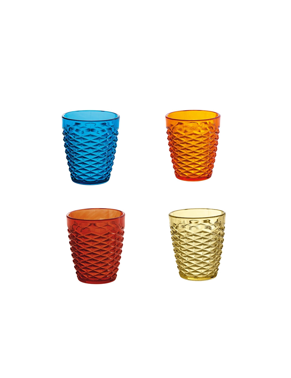 POP SUMMER 4 PCS PLASTIC GLASS SET ASSORTED COLORS | Brandani