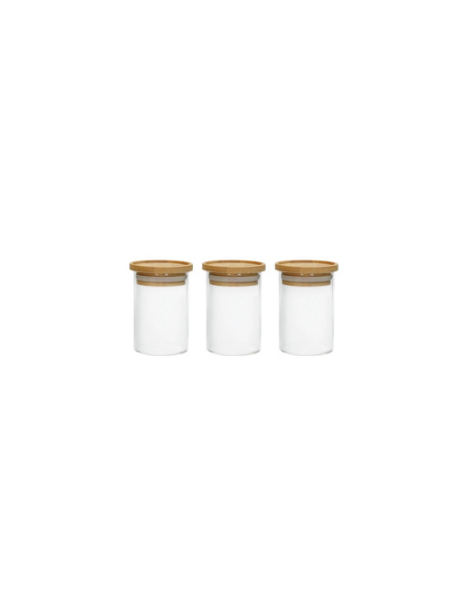 BARATTOLO PORTASPEZIE VETRO BOROSILICATO C/BAMBOO SET 3PZ | Brandani