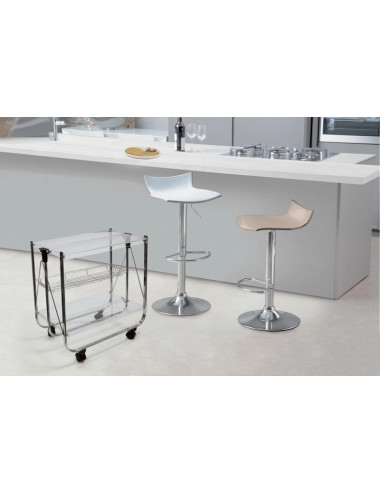 WHITE STOOL ABSSTAINLESS STEEL | Brandani