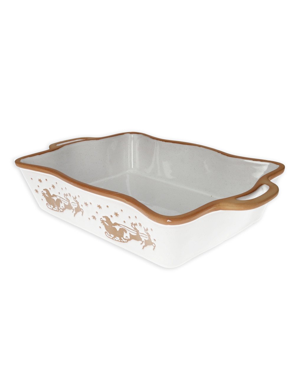 GINGERBREAD SLEIGH BAKING DISH STONEWARE | Brandani