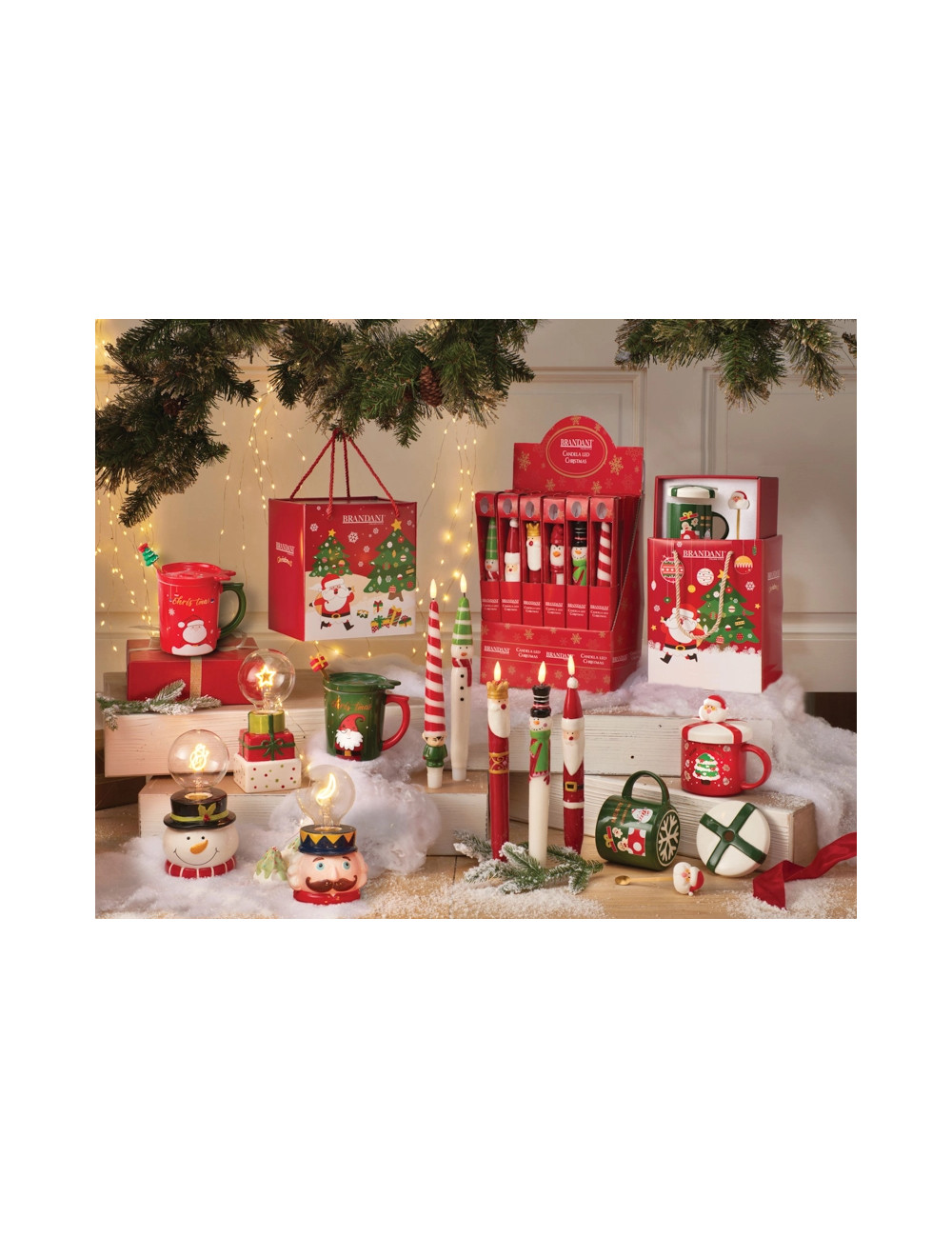 CANDELA CHRISTMAS LED DECORI E COLORI ASSORTITI DISPLAY PAR | Brandani