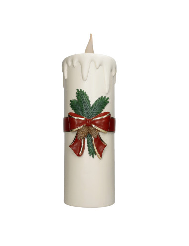 CANDELA CHRISTMAS CREMA C/LED RESINA | Brandani