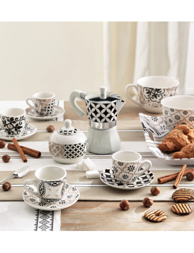 TAZZINA CAFFE ALHAMBRA SET 2 PEZZI IN PORCELLANA | Brandani