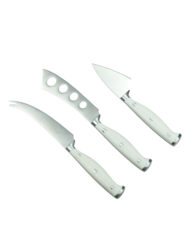 WHITE CHEESE KNIFE SET 3PCS STAINLESS STEEL 43.6CM | Brandani