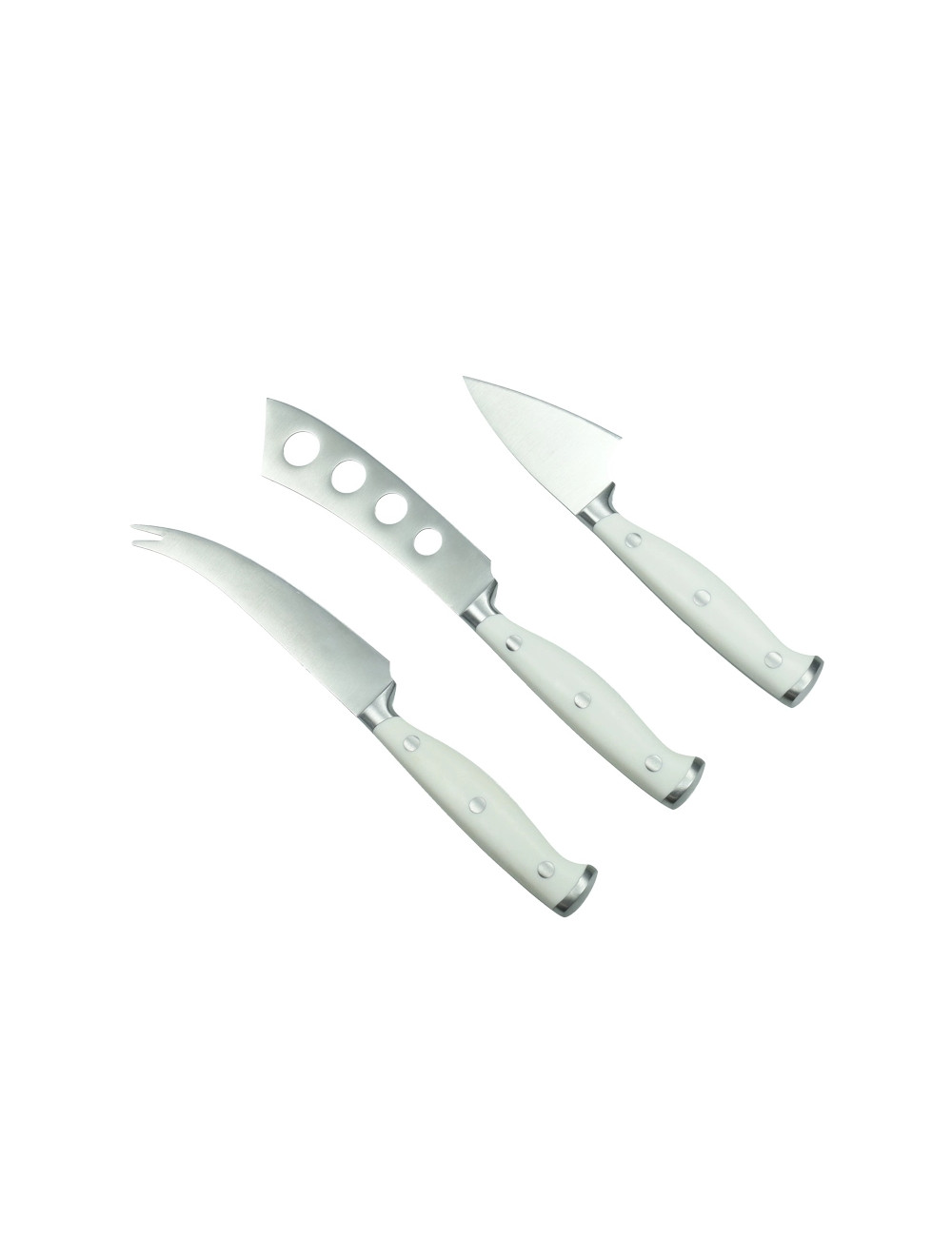 WHITE CHEESE KNIFE SET 3PCS STAINLESS STEEL 43.6CM | Brandani